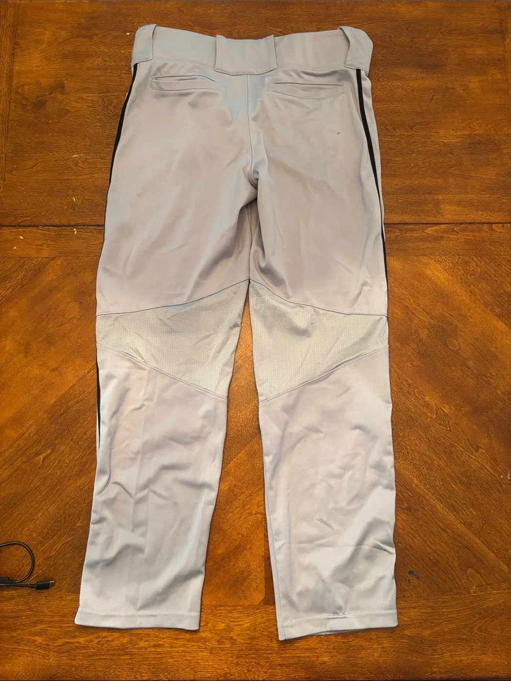 Nike Light Gray Baseball Pants with Black Stripe